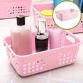 thumbnail image 1 of Small Mesh Storage Basket - Pink Desktop & Countertop Organizer for Cosmetics, Utensils & Small Items, Decorative Bathroom & Kitchen Tray, 1 of 6