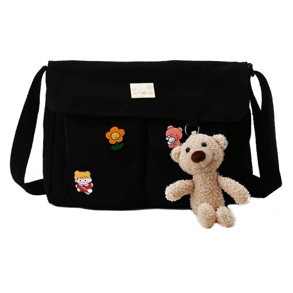 Small Messenger Bag for Men Women Casual Work Bag Canvas Satchel Bag