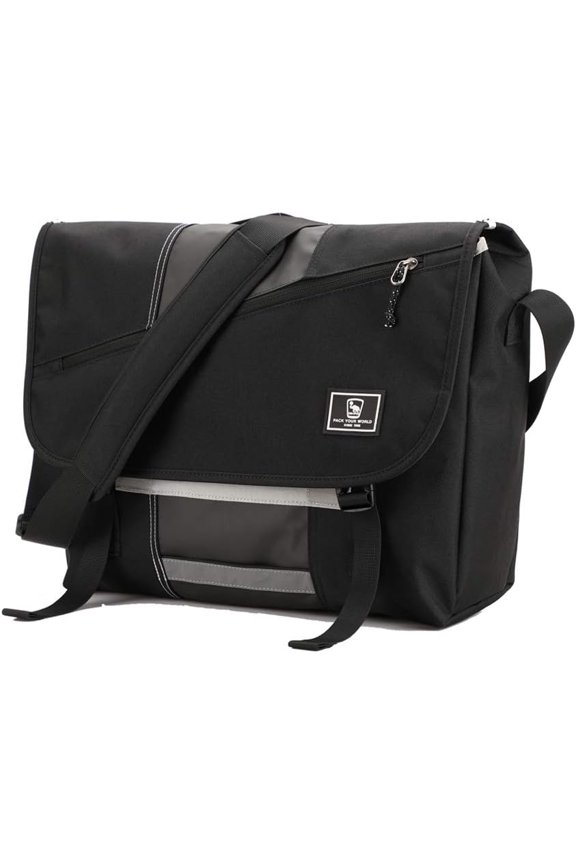 Small Messenger Bag for Men/Women Crossbody Travel Briefcase Bags  Bag Canvas 14 Inch Laptop Computer Satchel Bag Work Black