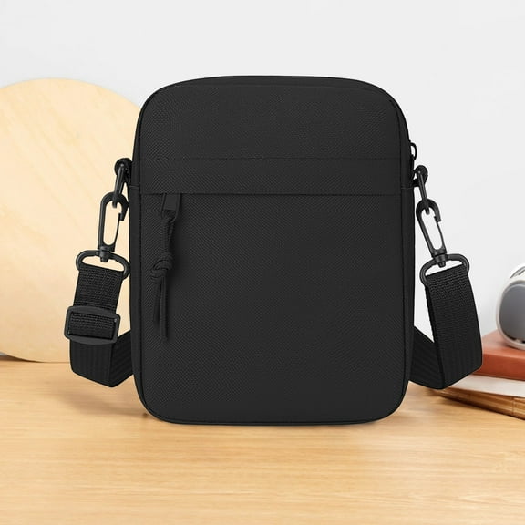 Small Messenger Bag for Men Women, Unisex Crossbody Bag Handbag Mini Mobile Wallet Crossbody Sling Bag Purse, Black