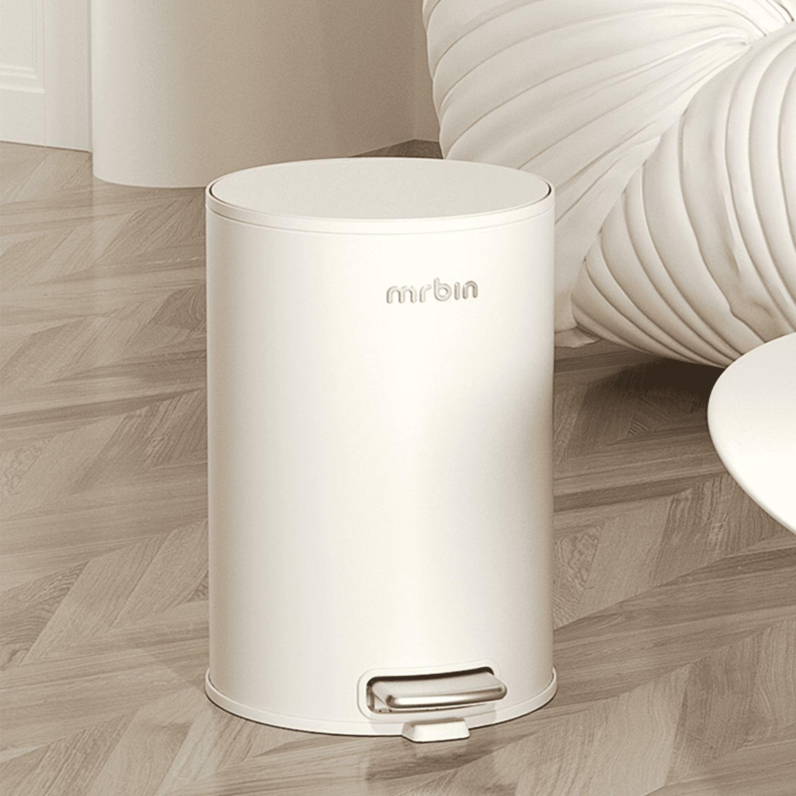 Aazon.co: RBIN Etal Sli Bathroo Trash Can With Legs And Wheels, 15L / 4gal Toilet Press - View #7
