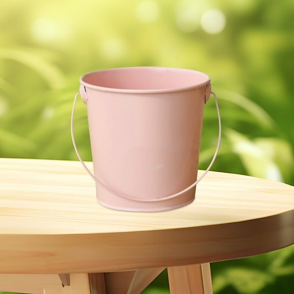 Small Metal Bucket with Handle - Durable Mini Pail for Crafts Garden and Home Storage Solutions