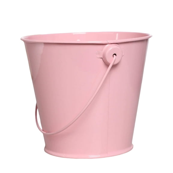 Small Metal Buckets with Handle, 3.14x4.72 inch Colored Metal Bucket for Kids,Classroom,Crafts,and Party Favors (Pink, 4.13" Top)