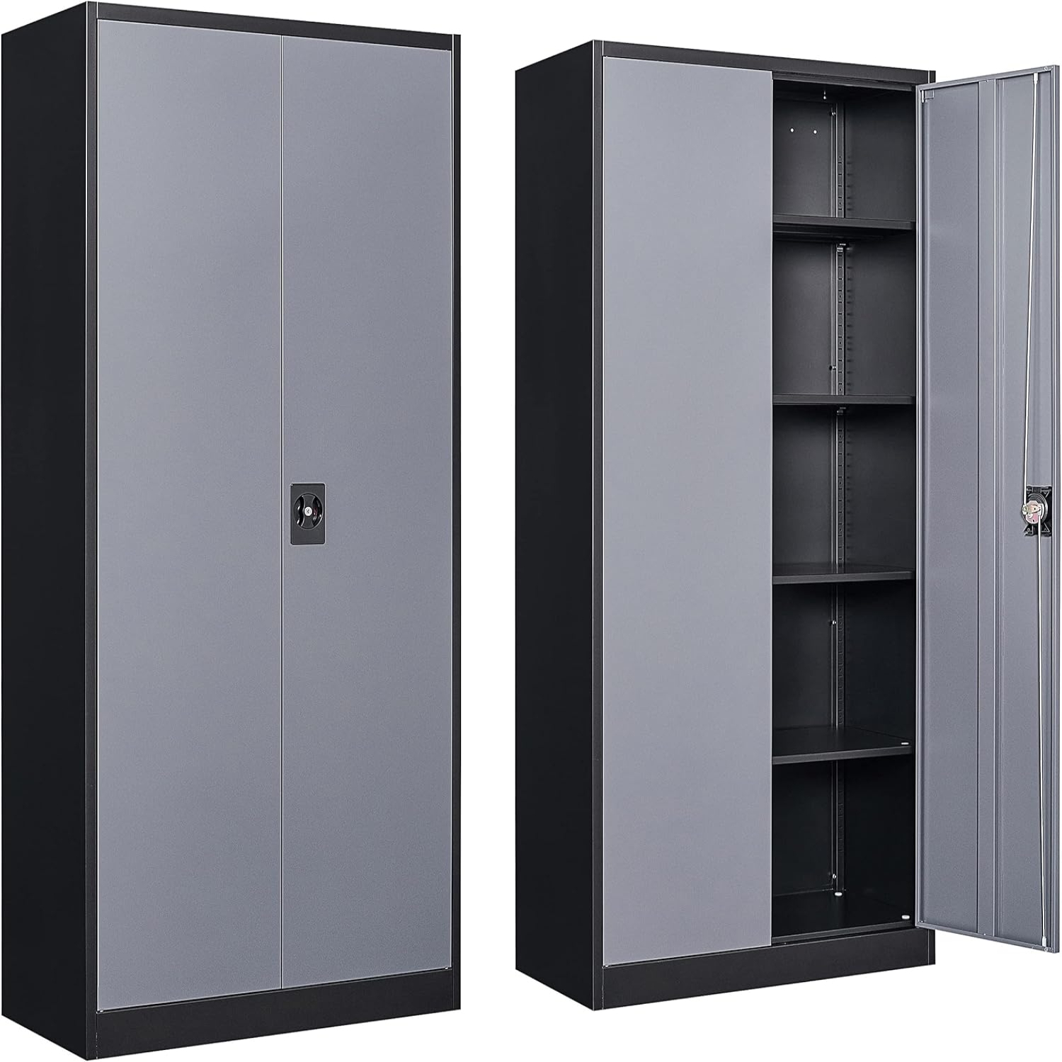 Small Metal with Shelves Garage with Lock Metal