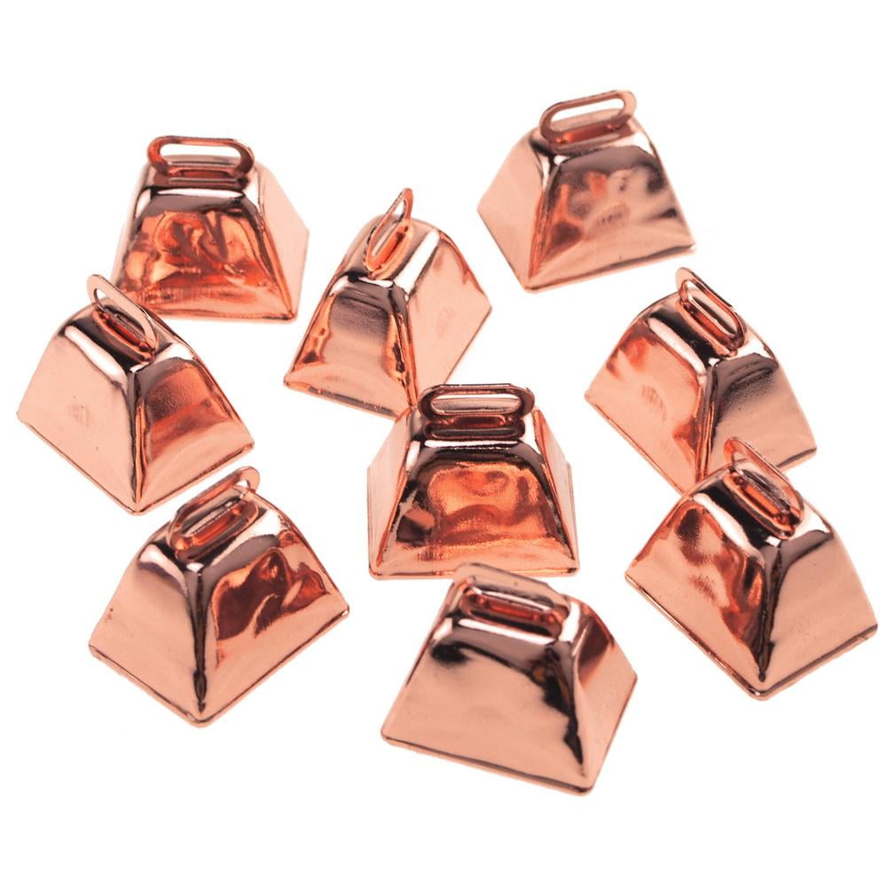 Small Metal Cowbells, Rose Gold, 11/2inch, 9count