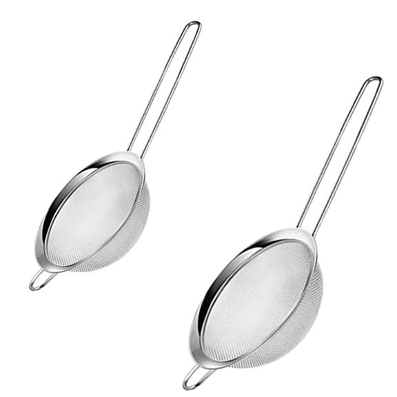 Small Metal Mesh Strainer,Happon 2 Pcs Stainless Steel Food Strainer,Stainless Steel Sieve Sifter with Handle for Flour, Matcha, Kitchen, Baking