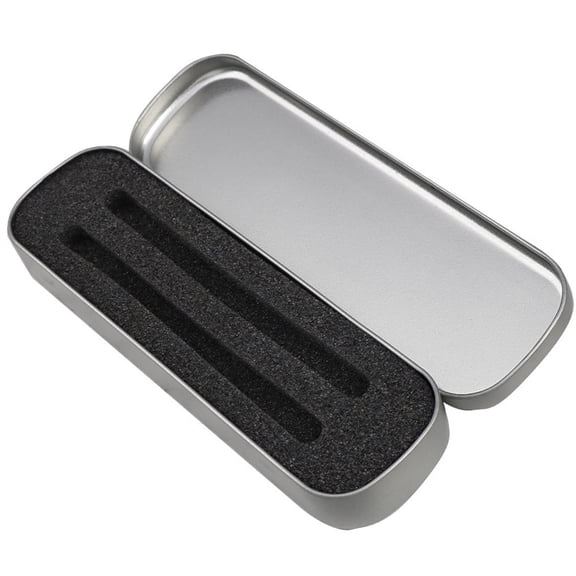 Small Metal Pen Box Fountain Pen Collection for Case with Cushion Hinged Tin Box Gift for Designers Artists Teacher