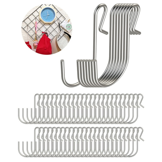 Small Metal S Hooks Stainless Steel Wire Hooks - 50 Pack S Shape ...