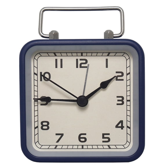 Small Metal Square Alarm Clock Desktop Mute Clock Luminous Quartz Clock