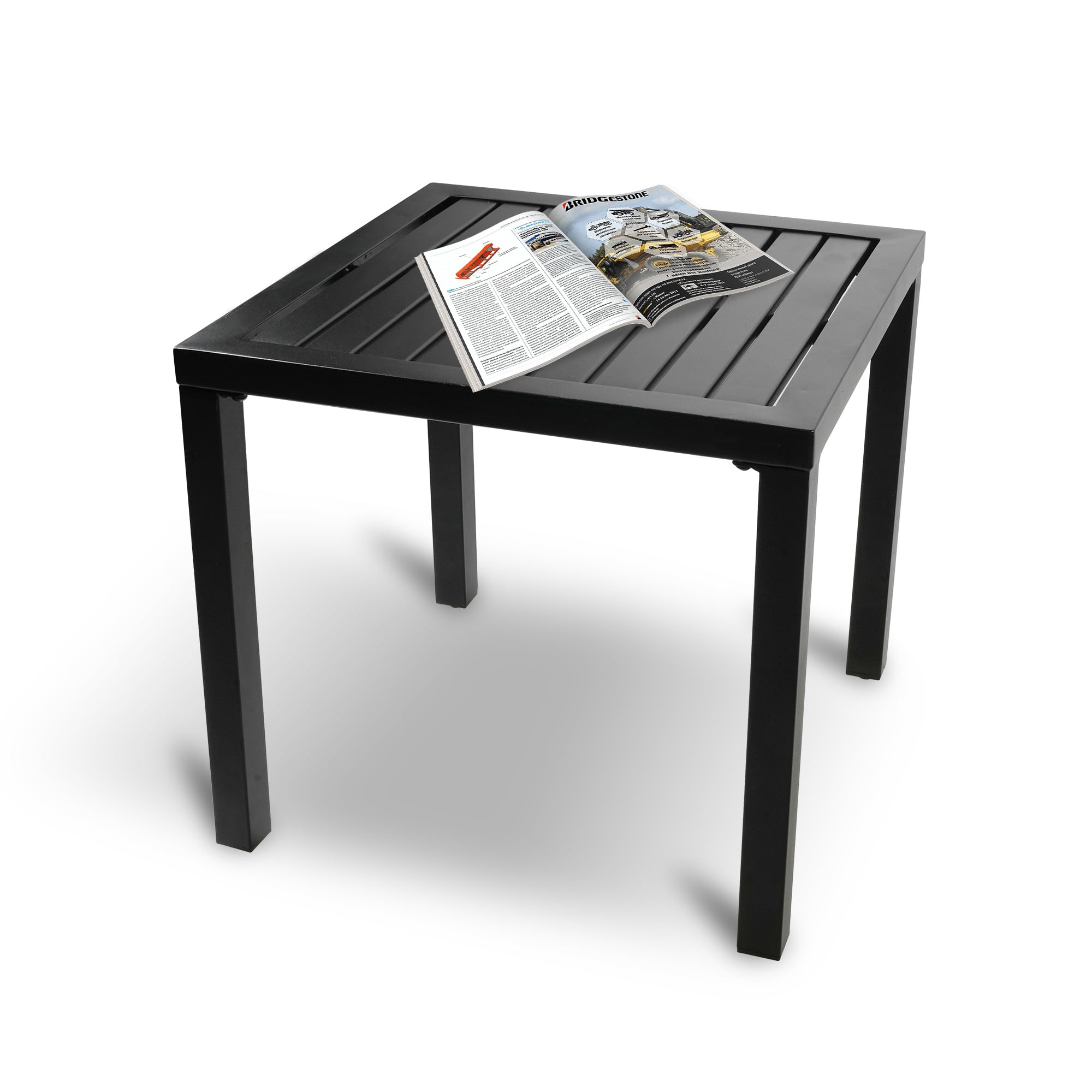 Small Metal Square Side Table for Outdoor Indoor, Patio End Table