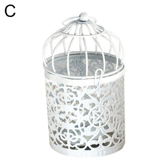 Small Metal Tealight Hanging Birdcage Lantern, Hollow Candlestick Tealight Vintage Metal Candle Holder Vintage Decorative Centerpieces of Wedding & Party Christmas