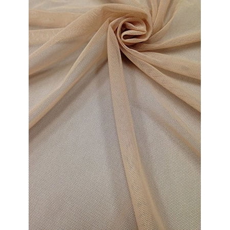 Small Micro Hole See Through Stretch Nylon Spandex Mesh Power Net Fabric (Nude)