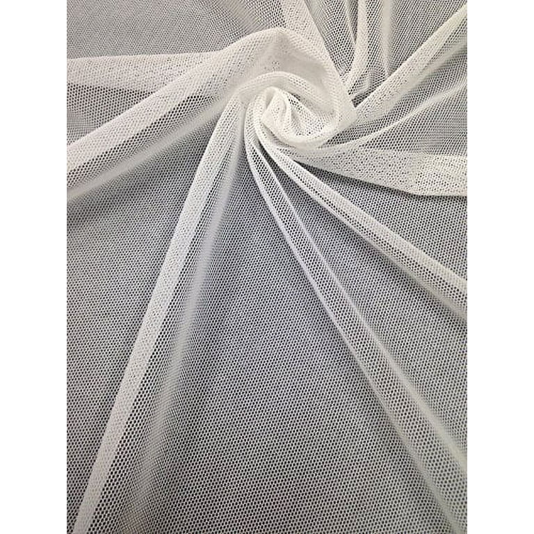 Small Micro Hole See Through Stretch Nylon Spandex Mesh Power Net Fabric  (White)