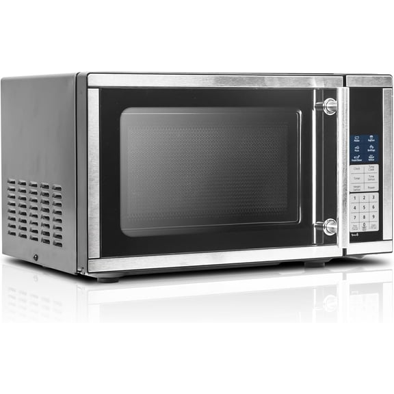 Small Microwave Oven Countertop 0.7 Cu.Ft with Removable Turntable and  Lock, 700W Mini Microwave Compact with 6 Auto Menus for Apartments, Dorm and Kitchen, Stainless Steel
