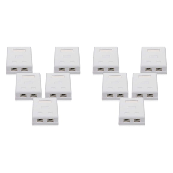 NEW 10X RJ45 Network Socket - Shielded Mounted Double Wall with CAT6A Ethernet LAN Cable Port