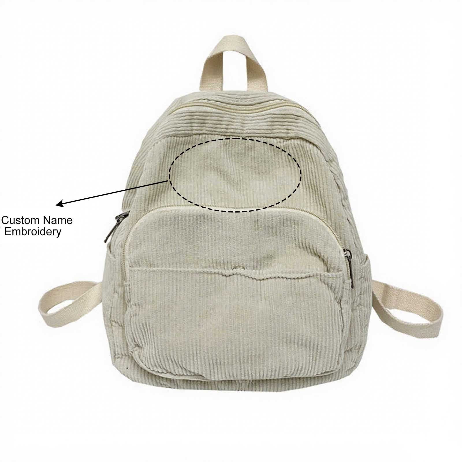 Corduroy Mini Backpack - Small Cute Aesthetic Bookbag for Women Wmkox8yii Small Backpack Purse for Women Aesthetic Mini  main image 2