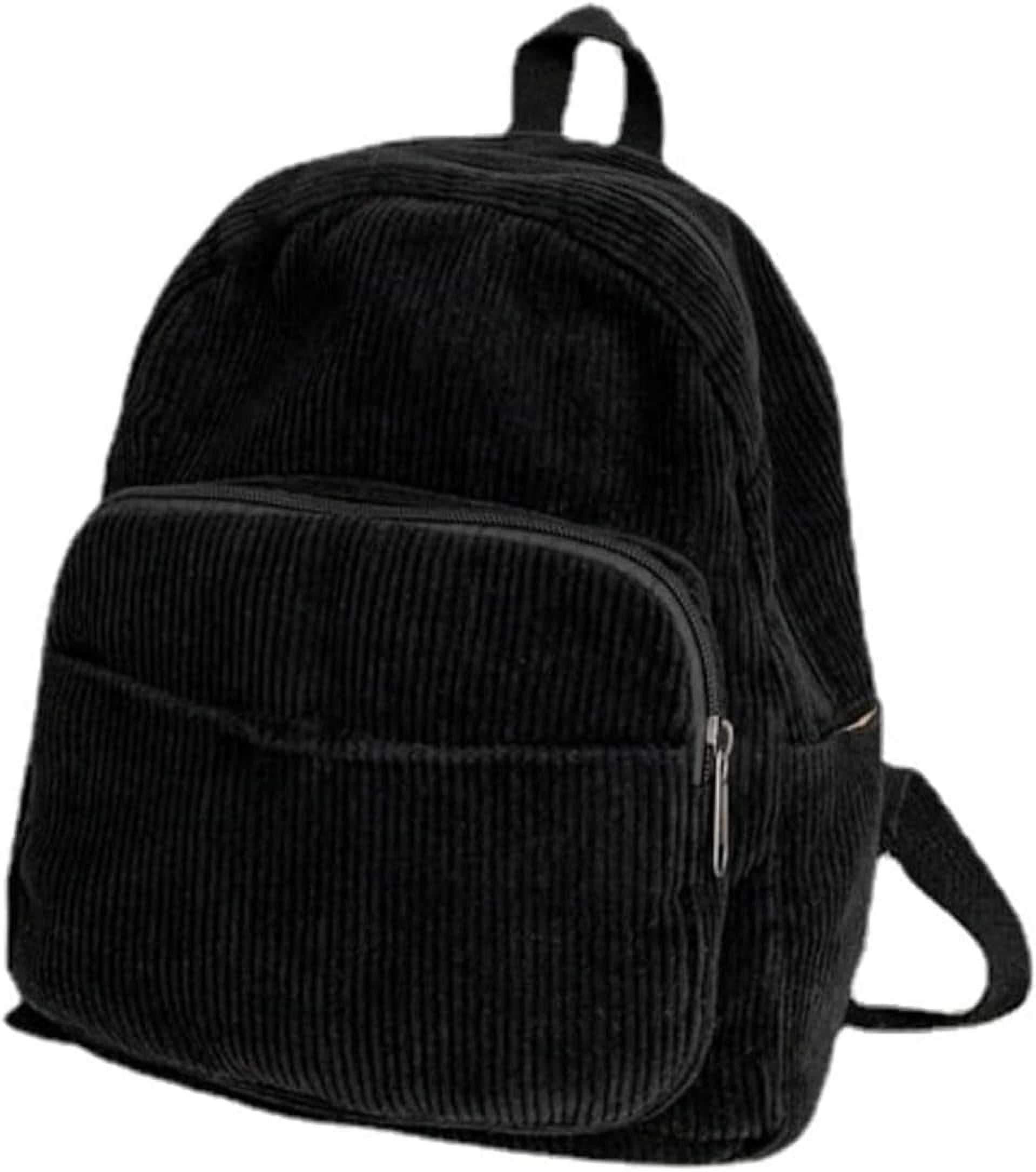 9344 Small Mini Backpack Purse Travel Corduroy Bag Cute AestheticBlack Small Backpack Purse for Women Aesthetic Mini Backpack Purse  main image 3