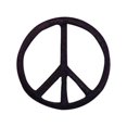 thumbnail image 1 of Small/Mini - Black Peace Sign - Iron on Applique/Embroidered Patch, 1 of 1