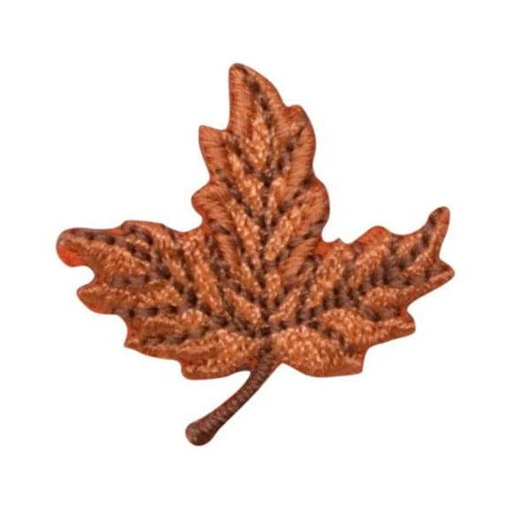Small/Mini - Brown Tree Leaf - Fall/Nature -  Iron on Applique/Embroidered Patch