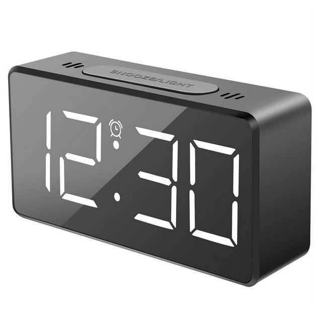 Small Mini Digital Alarm Clock for Travel with LED Time or Temperature