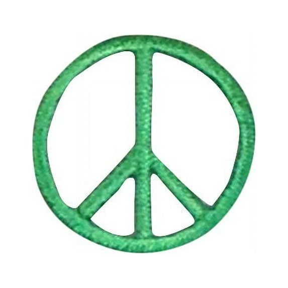 Small/Mini - Green Peace Sign - Iron on Applique/Embroidered Patch