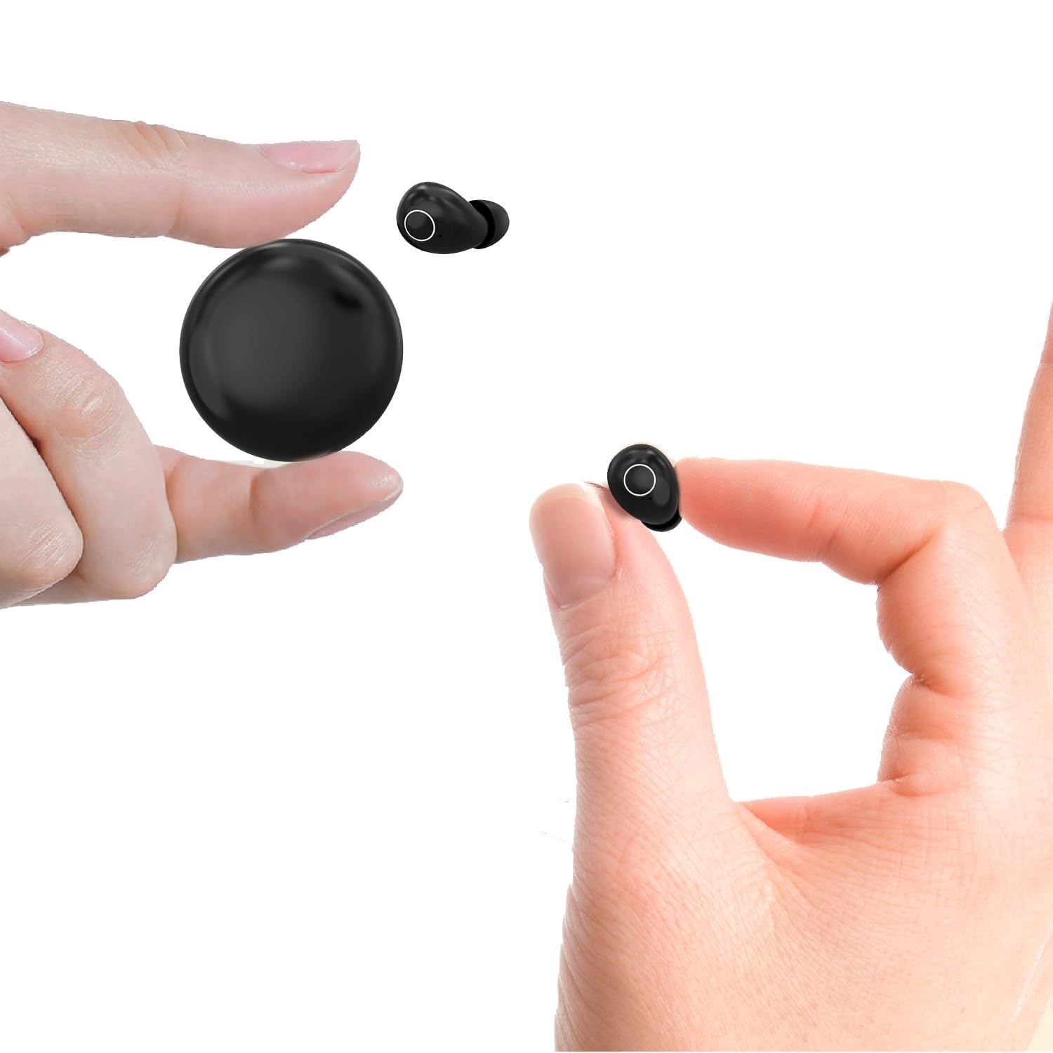 Small Mini Invisible Earbuds Wireless Bluetooth for Small Ears Low Profile Tiny Discreet Hidden Sleeping Earbuds for Work Sleep Ear Buds Invisible Headphones Buds