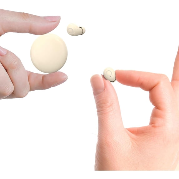 Small Mini Invisible Earbuds Wireless Bluetooth for Small Ears Low Profile Tiny Discreet Hidden Sleeping Earbuds for Work Sleep Ear Buds Invisible Headphones Buds Skin Tone
