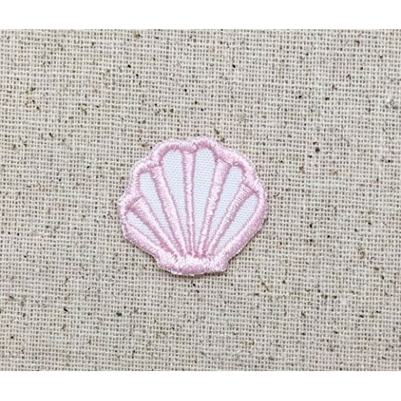 Small/Mini - Light Pink - Seashell Iron On Embroidered Applique Patch