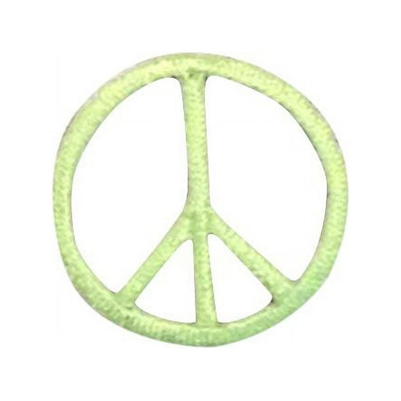 Small/Mini - Lime Green Peace Sign - Iron on Applique/Embroidered Patch