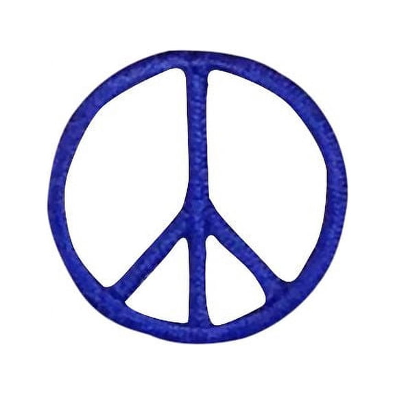 Small/Mini - Royal Blue Peace Sign - Iron on Applique/Embroidered Patch