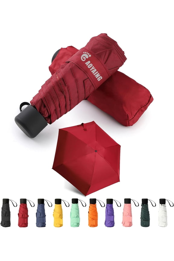 Small Mini Umbrella with Case Light Compact Design Perfect for Travel Lightweight Portable Parasol Outdoor Sun&Rain Umbrellas 34 Inches