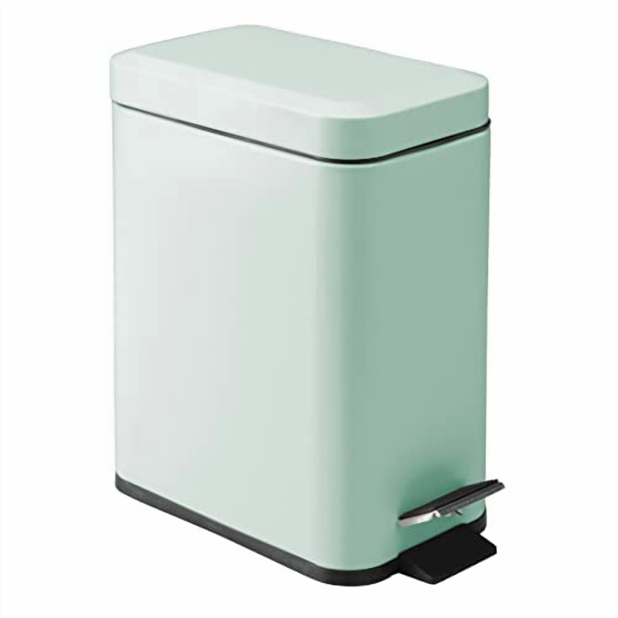 Compact Garbage Cubes Small Modern 1.3 Gallon Rectangle Metal Lidded Step Trash Can, Compact ...