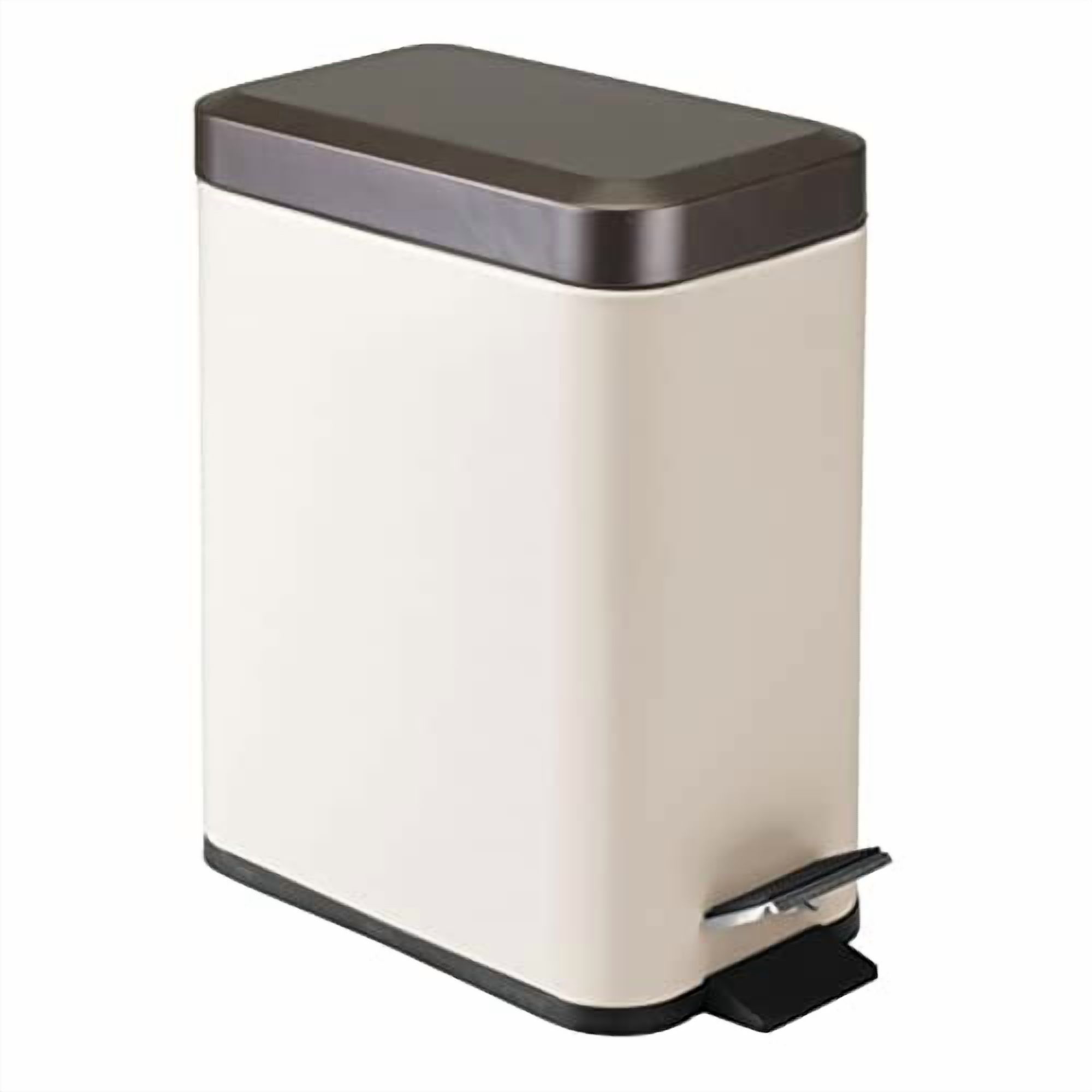Compact Garbage Cubes Small Modern 1.3 Gallon Rectangle Metal Lidded Step Trash Can, Compact ...