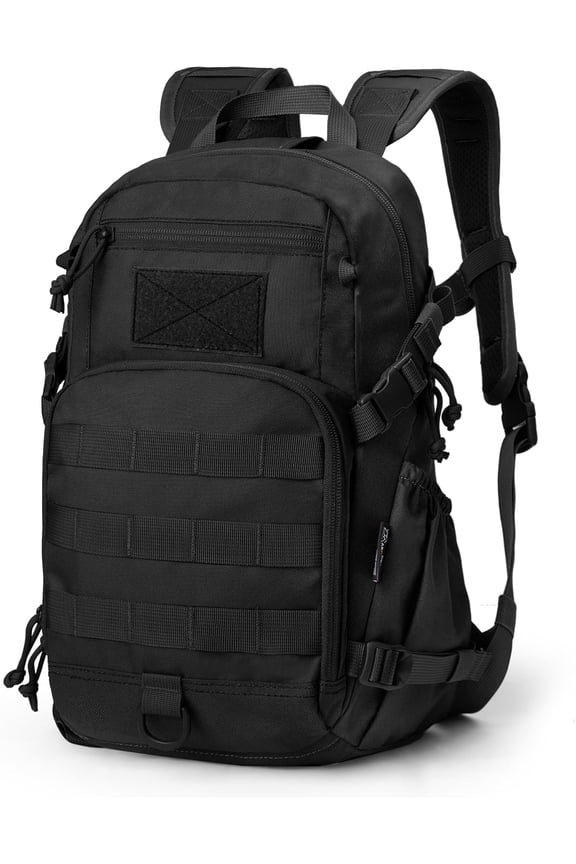 Small Modular 15L Hiking Backpack for Backpacking Cycling and Biking Black Daypack with Adjustable Straps and Hydration Sleeve