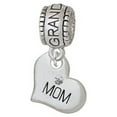 thumbnail image 1 of Small ''Mom'' Heart with Clear Crystal - Granddaughter Charm Bead, 1 of 1
