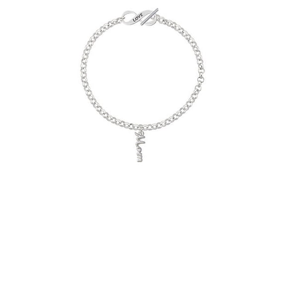 Small Mom Script Love Infinity Toggle Chain Bracelet