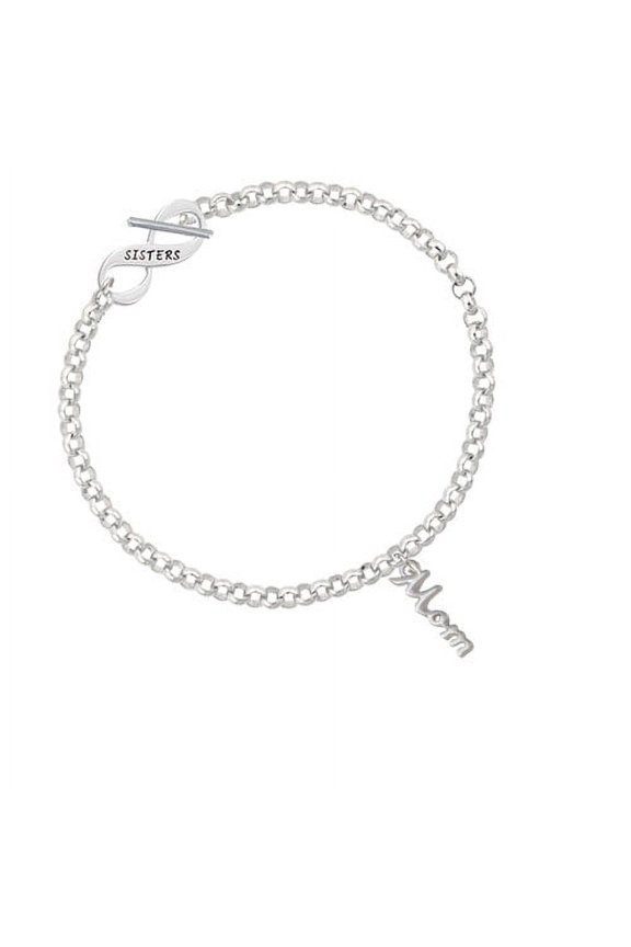 Small Mom Script Sisters Infinity Toggle Chain Bracelet