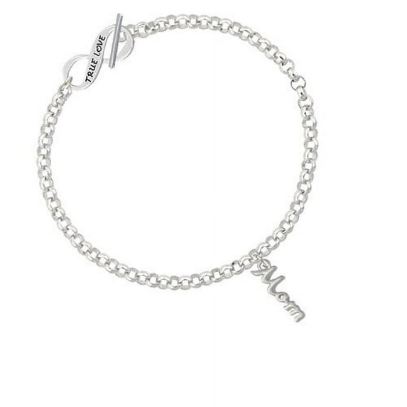 Small Mom Script True Love Infinity Toggle Chain Bracelet