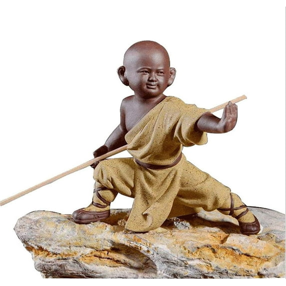 Small Monk Sculpture Statue Ceramic Home Decoration Crafts Chinese Style Tea Set Sculpture Buddha Statue
