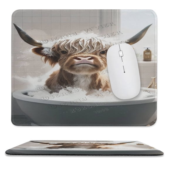 Small Mouse Pad 10"x12", Bird Cow Mousepad with Washable Cloth, Non-Slip Rubber Base Mousepads, Computer Mouse Pads for Wireless Mouse