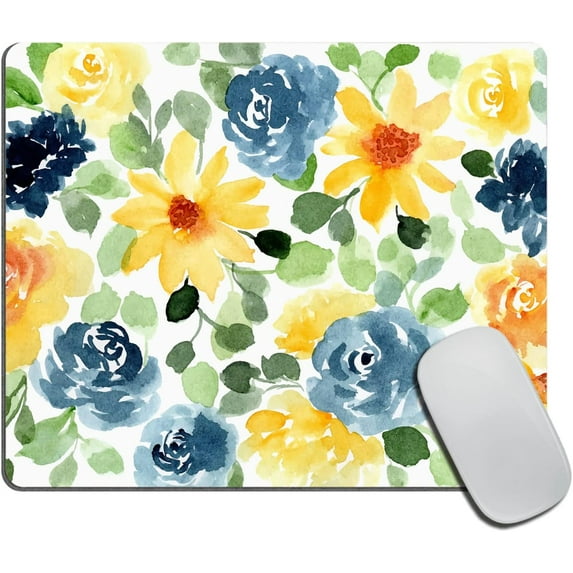 Small Mouse Pad 7.9 x 9.5 Inch, Watercolor Floral Mini Mousepad with Washable Lycra Cloth, Non-Slip Rubber Base Mousepads, Computer Mouse Pads for Wireless Mouse