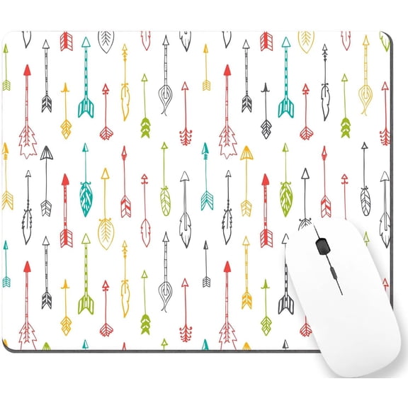 Small Mouse Pad 8 x 9 Inch, Colorful Arrows Mousepad with Washable Lycra Cloth, Non-Slip Rubber Base Mousepads, Computer Mouse Pads for Wireless Mouse, WMJMP2409