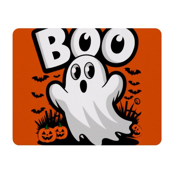 Small Mouse Pad Desk Pad, Office Mouse Mat Non-Slip Rubber Base, Mousepad for Computer Laptop 28x22cm,BOO Ghost