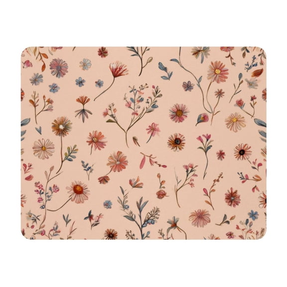 Small Mouse Pad Desk Pad, Office Mouse Mat Non-Slip Rubber Base, Mousepad for Computer Laptop 28x22cm,Bohemian Style Floral