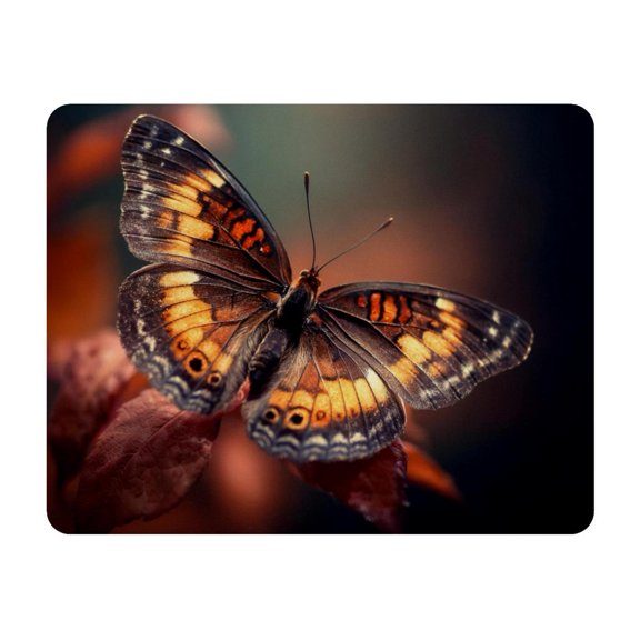 Small Mouse Pad Desk Pad, Office Mouse Mat Non-Slip Rubber Base, Mousepad for Computer Laptop 28x22cm,Butterfly Leaves