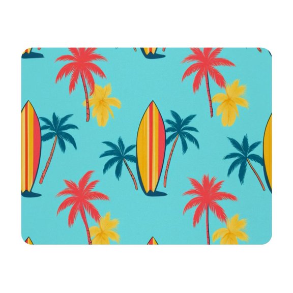 Small Mouse Pad Desk Pad, Office Mouse Mat Non-Slip Rubber Base, Mousepad for Computer Laptop 28x22cm,Coconut Tree Surfboard
