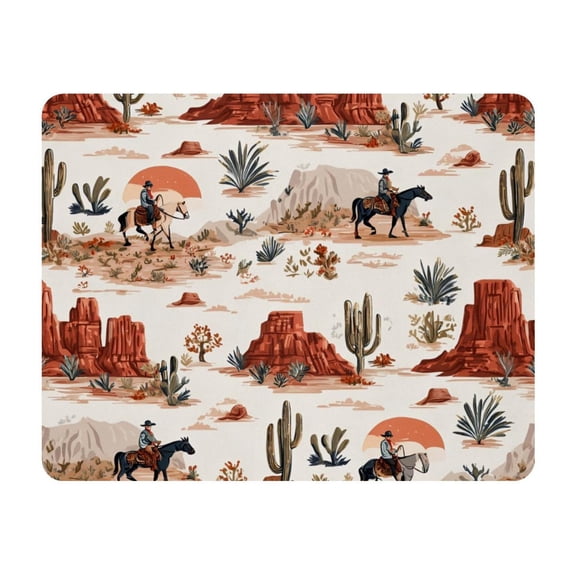 Small Mouse Pad Desk Pad, Office Mouse Mat Non-Slip Rubber Base, Mousepad for Computer Laptop 28x22cm,Cowboy-themed