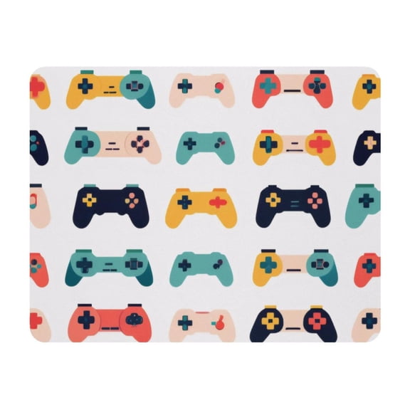 Small Mouse Pad Desk Pad, Office Mouse Mat Non-Slip Rubber Base, Mousepad for Computer Laptop 28x22cm,Game Controller Pattern