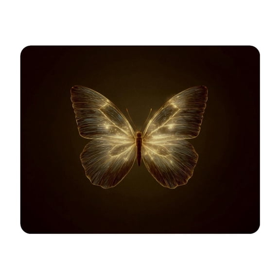 Small Mouse Pad Desk Pad, Office Mouse Mat Non-Slip Rubber Base, Mousepad for Computer Laptop 28x22cm,Gold Growing Butterflies