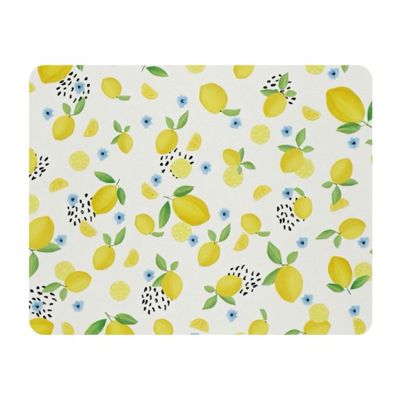 Small Mouse Pad Desk Pad, Office Mouse Mat Non-Slip Rubber Base, Mousepad for Computer Laptop 28x22cm,Lemon Rain